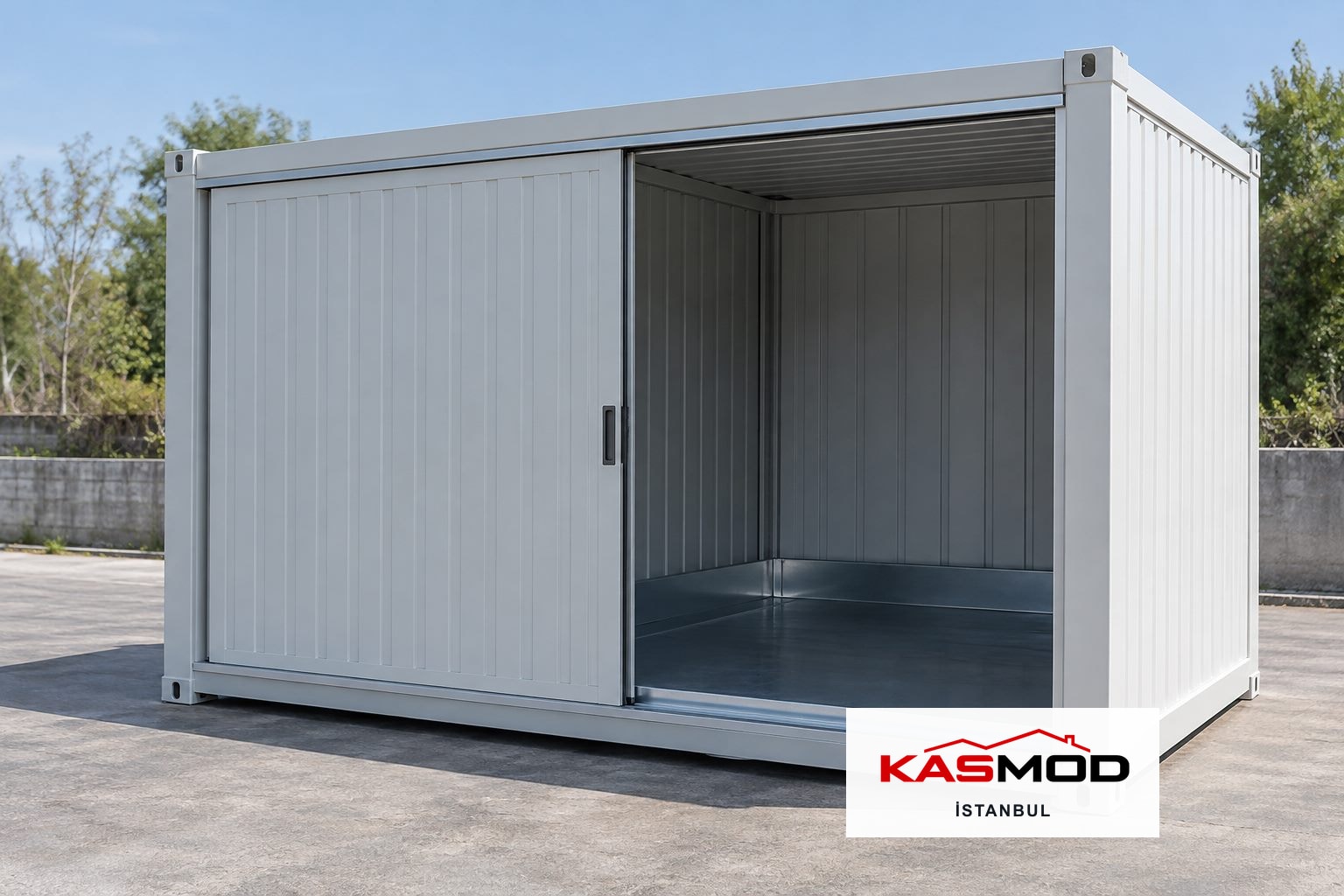 Atık Depolama Konteyneri — 3 × 3 m, sızdırmaz, sürgülü kapılı için temsili görsel