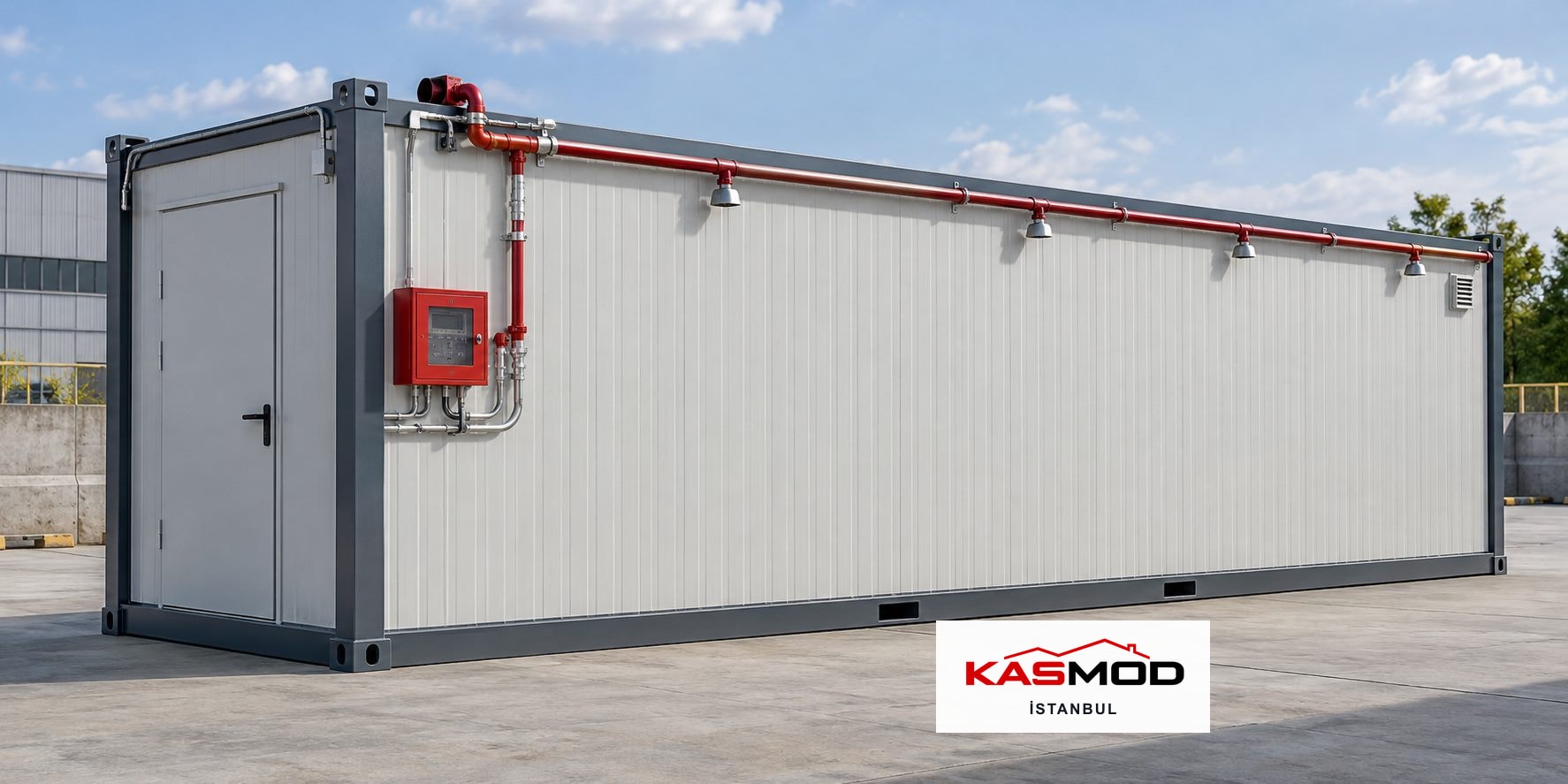 Atık Depolama Konteyneri — 3 × 8 m, yangın korumalı için temsili görsel