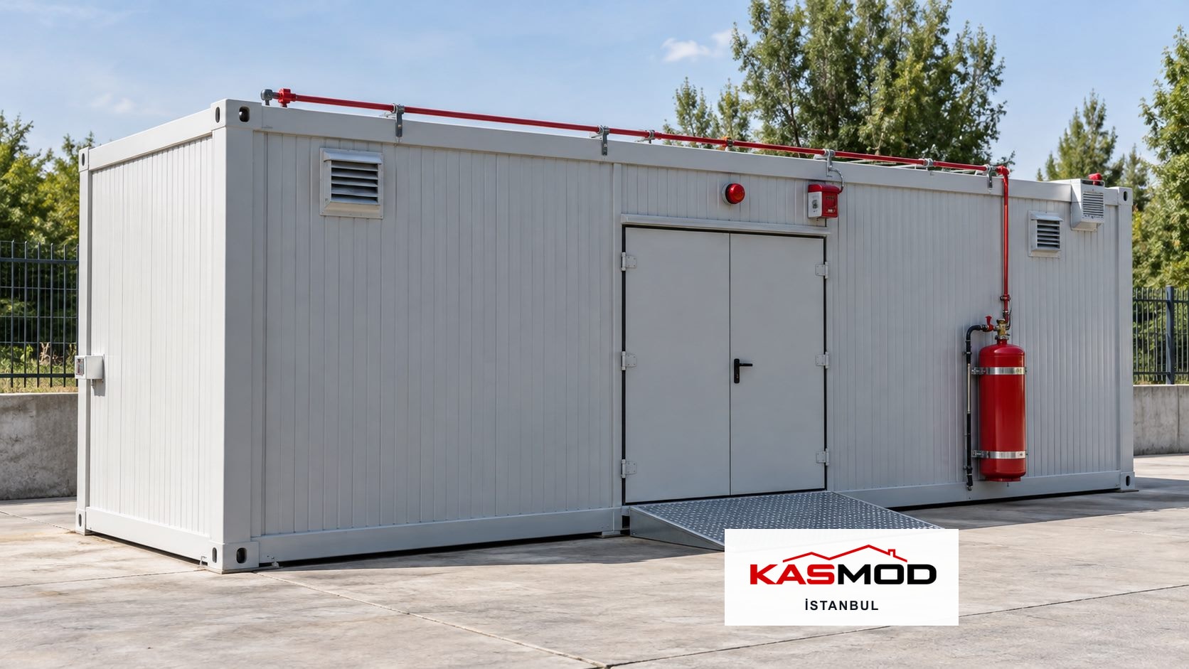 Atık Depolama Konteyneri — 3 × 7 m, yangın korumalı, depolama amaçlı, otomatik yangın korumalı için temsili görsel
