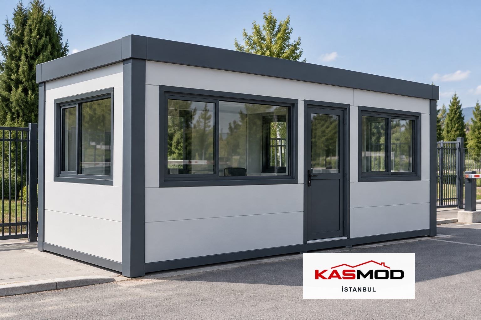 Güvenlik Kabini — 3 × 5 m, silikon cepheli için temsili görsel