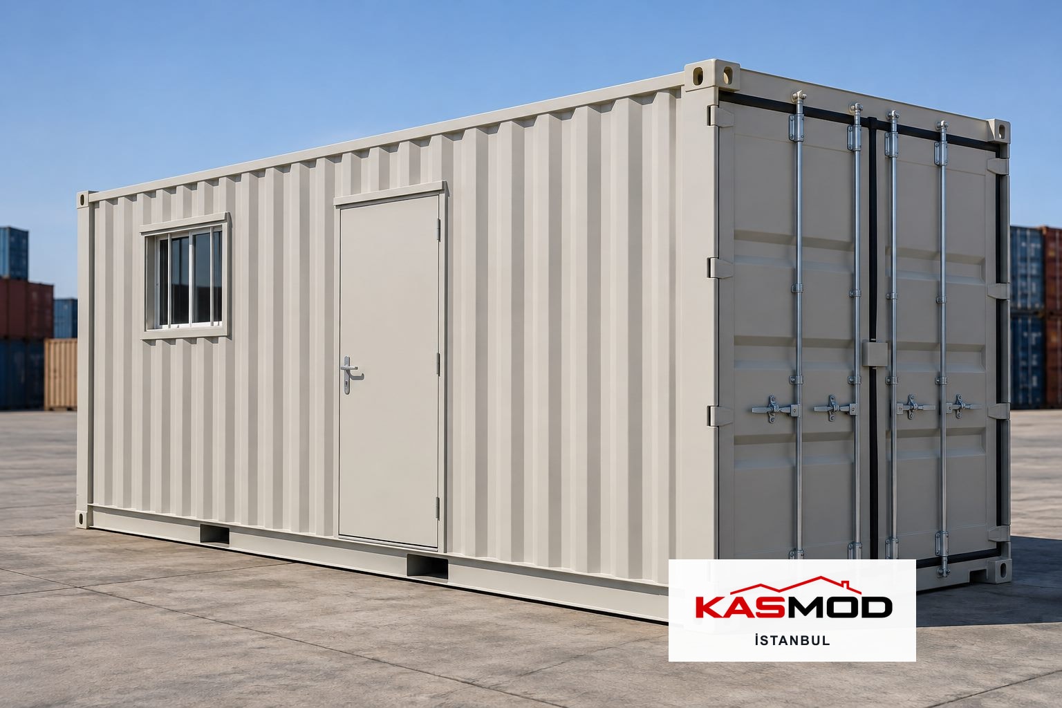 ISO Yük Konteyneri — 20 ft, modifiye için temsili görsel