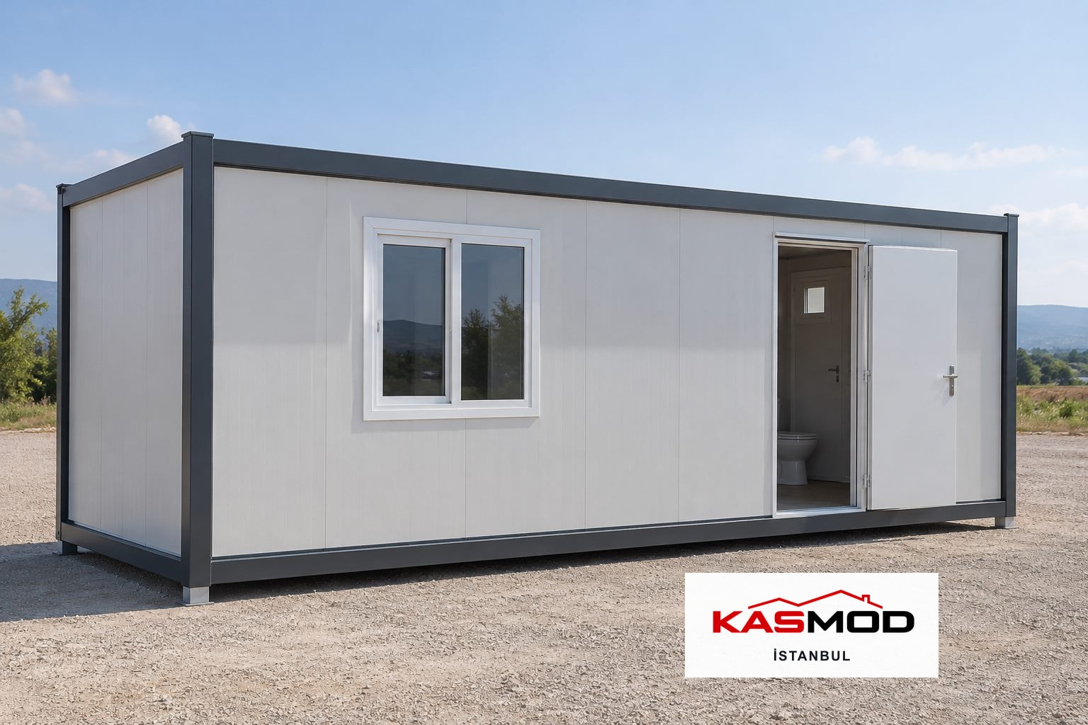 Modüler Konteyner — 300 × 700, tek odalı, tuvaletli için temsili görsel