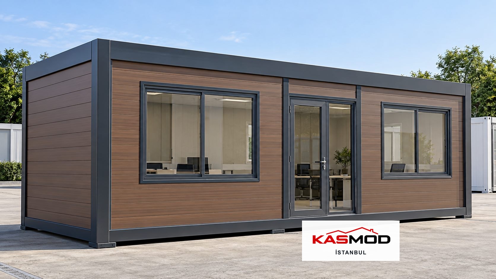 Ofis Konteyneri — 3 × 7 m, kompozit kaplamalı için temsili görsel