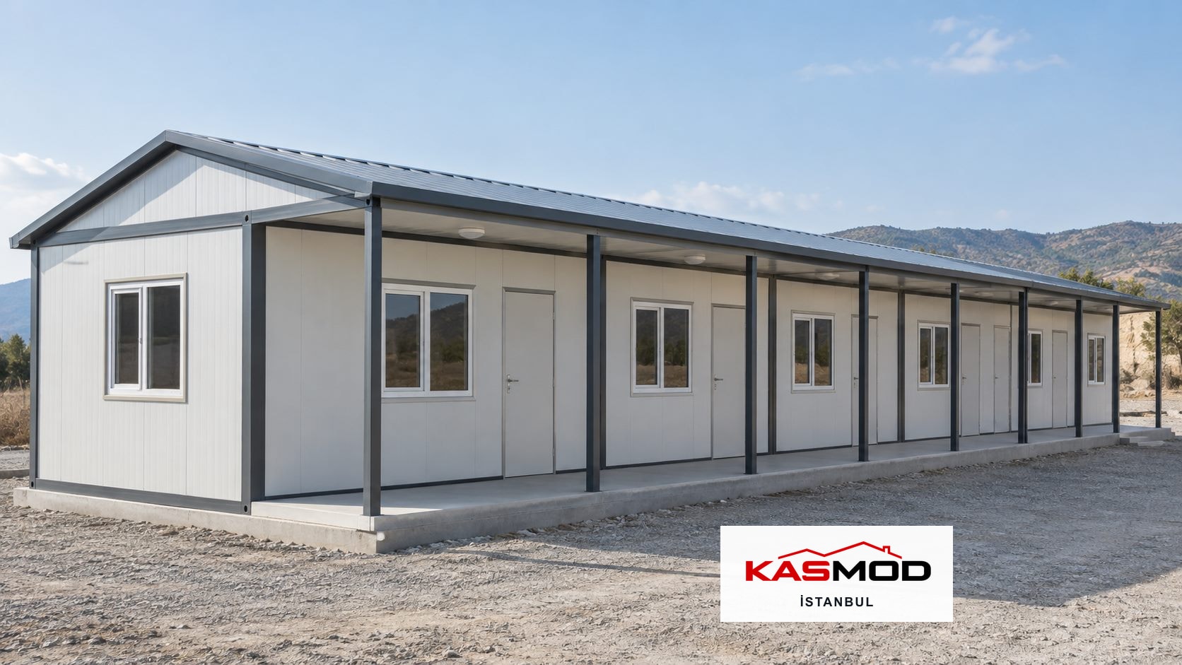 Şantiye Konteyneri — 84 m², çatı seçenekli, koridorlu için temsili görsel