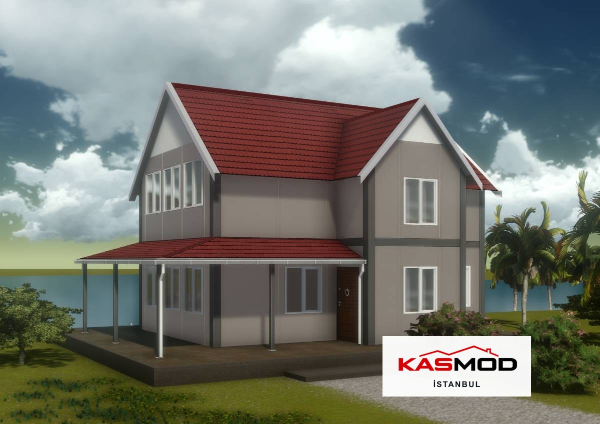 100 m² Çelik Çift Katlı Konut