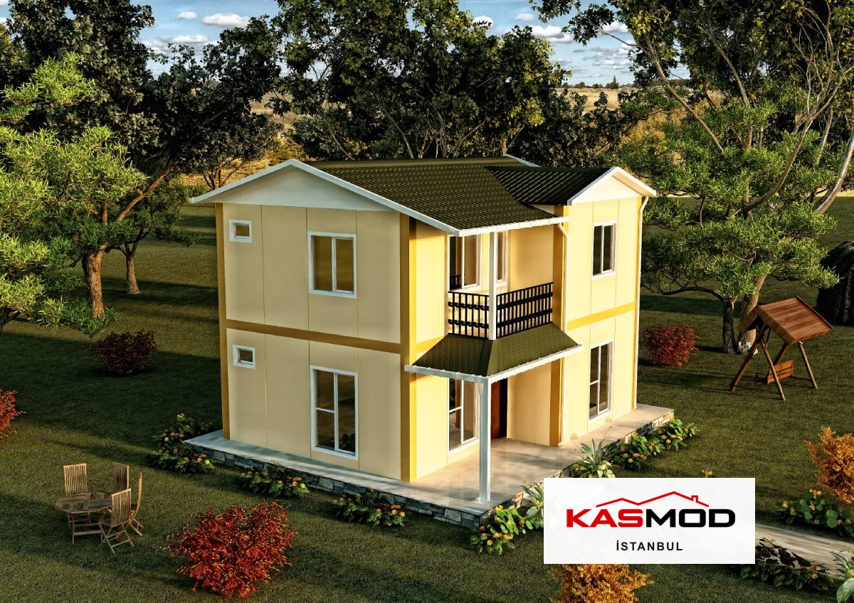 100 m² Prefabrik Çift Katlı Konut
