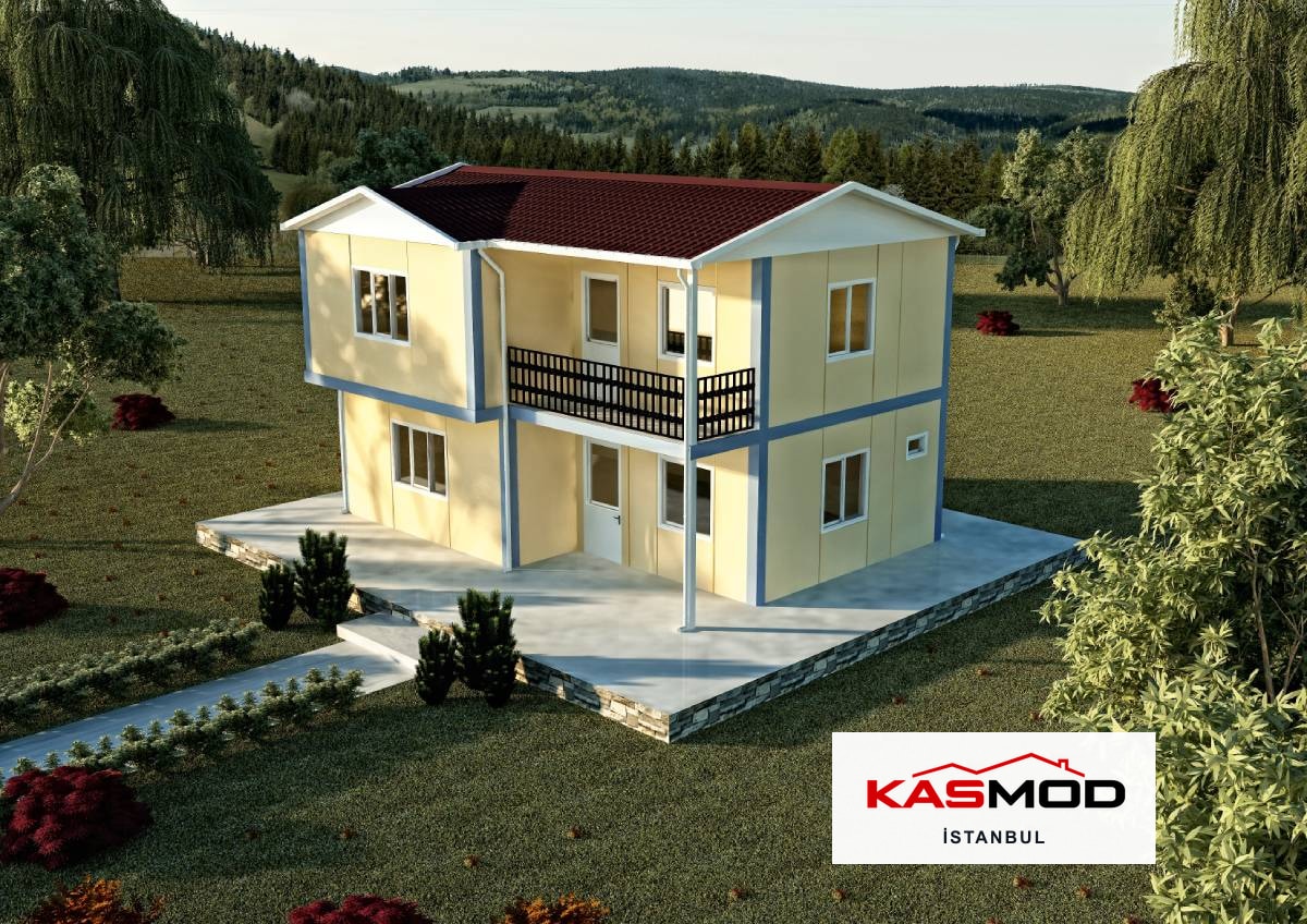 108 m² Prefabrik Çift Katlı Konut