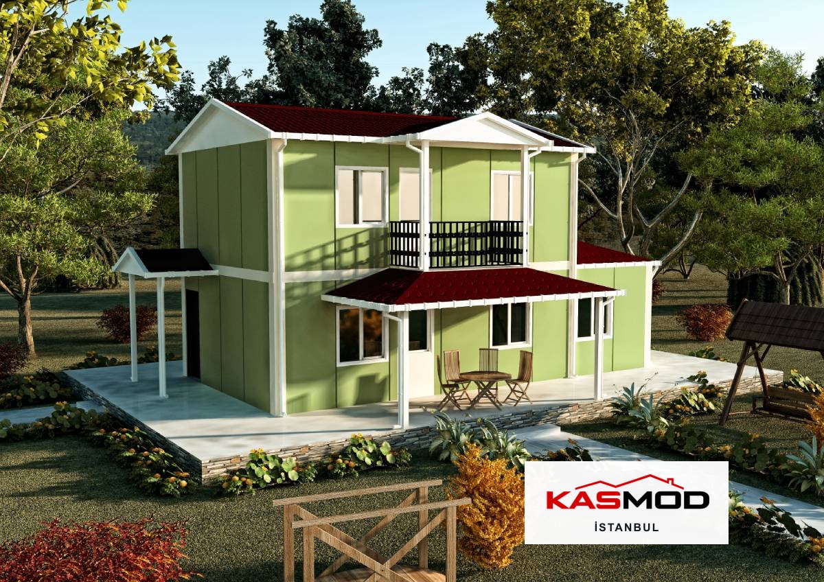 114 m² Prefabrik Çift Katlı Konut