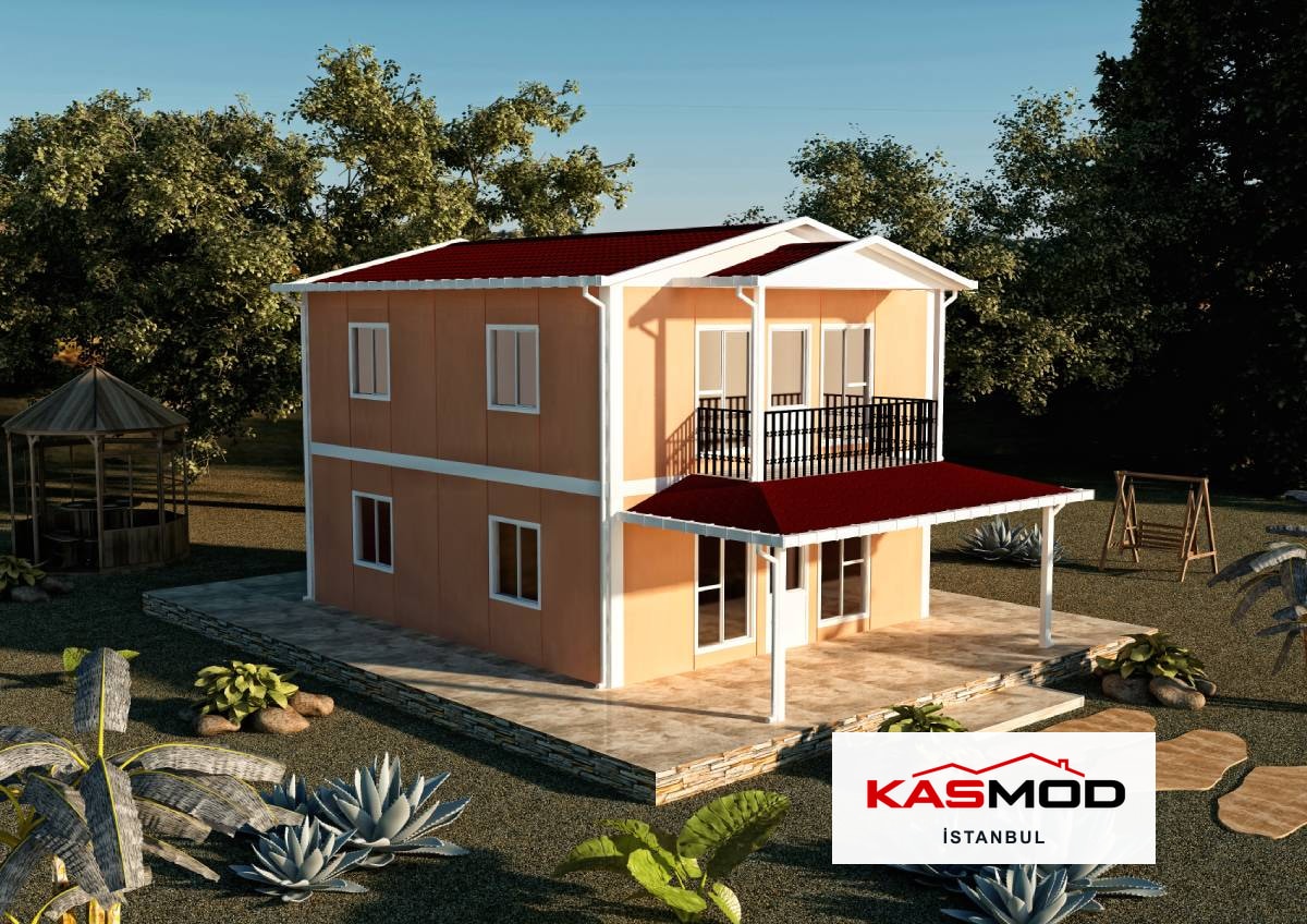 120 m² Prefabrik Çift Katlı Konut