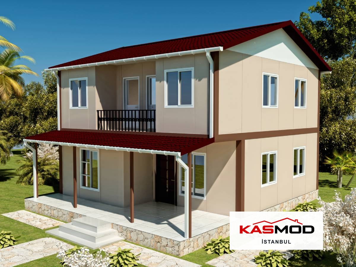 131 m² Prefabrik Çift Katlı Konut