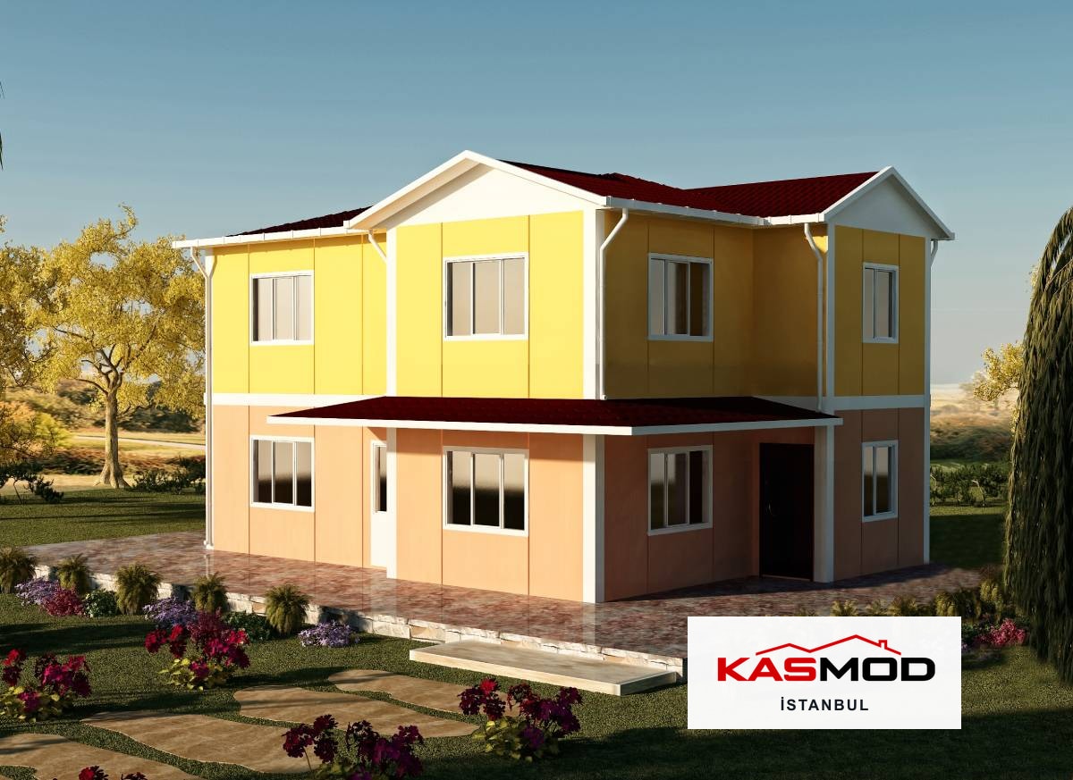 142 m² Prefabrik Çift Katlı Konut
