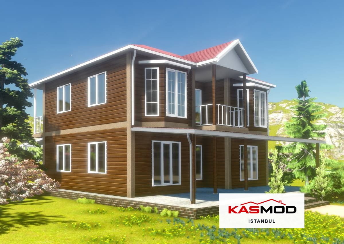 158 m² Çelik Çift Katlı Konut