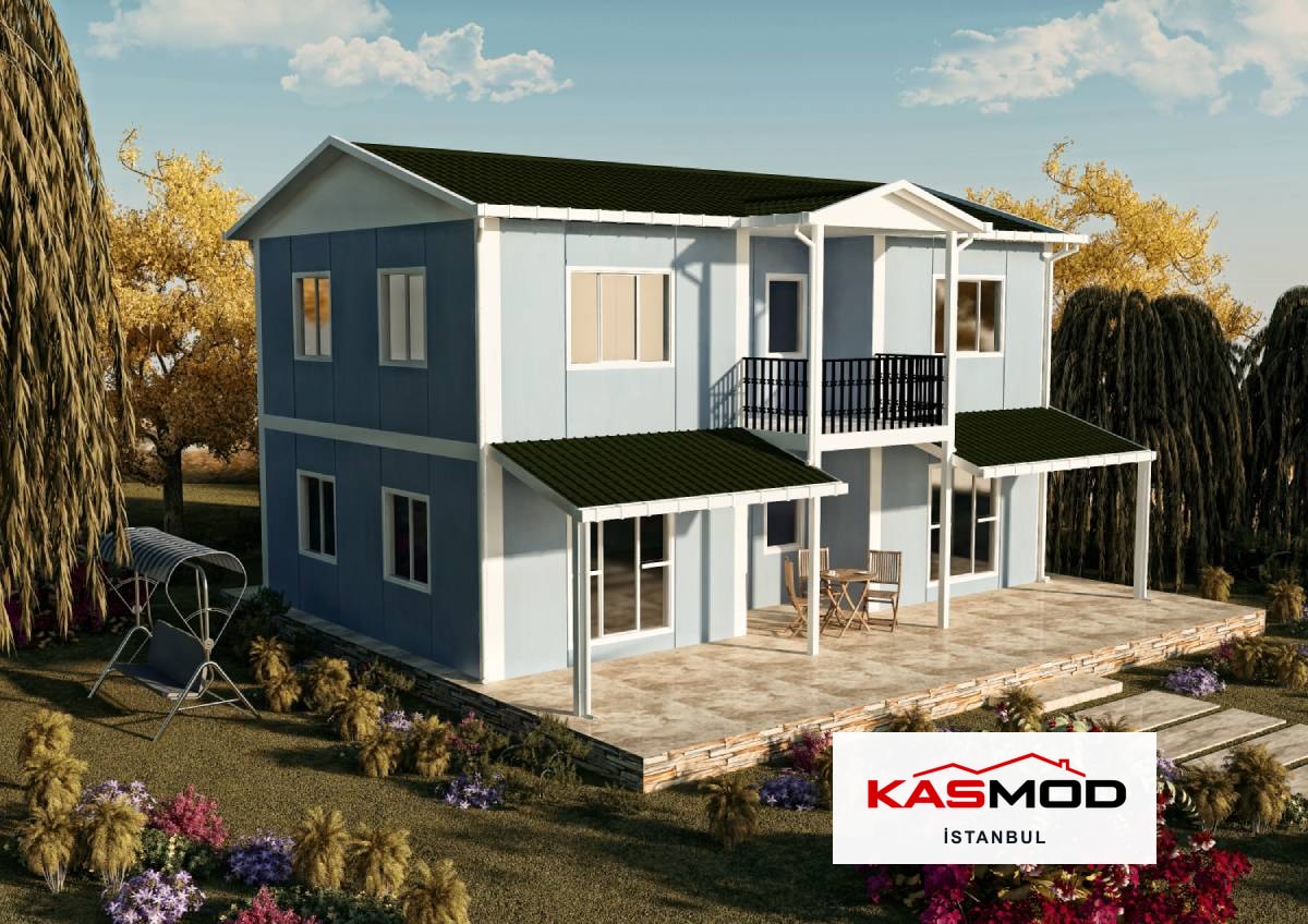 158 m² Prefabrik Çift Katlı Konut