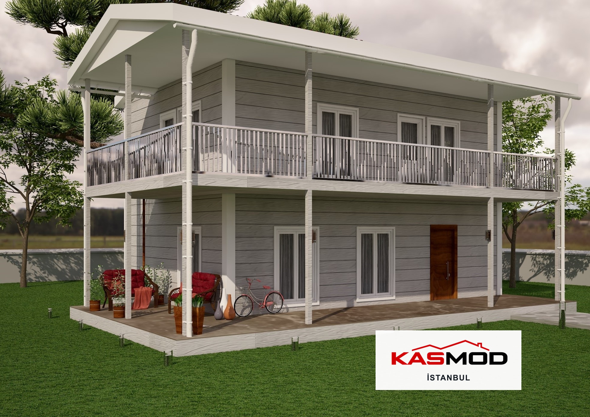 218 m² Çelik Çift Katlı Konut