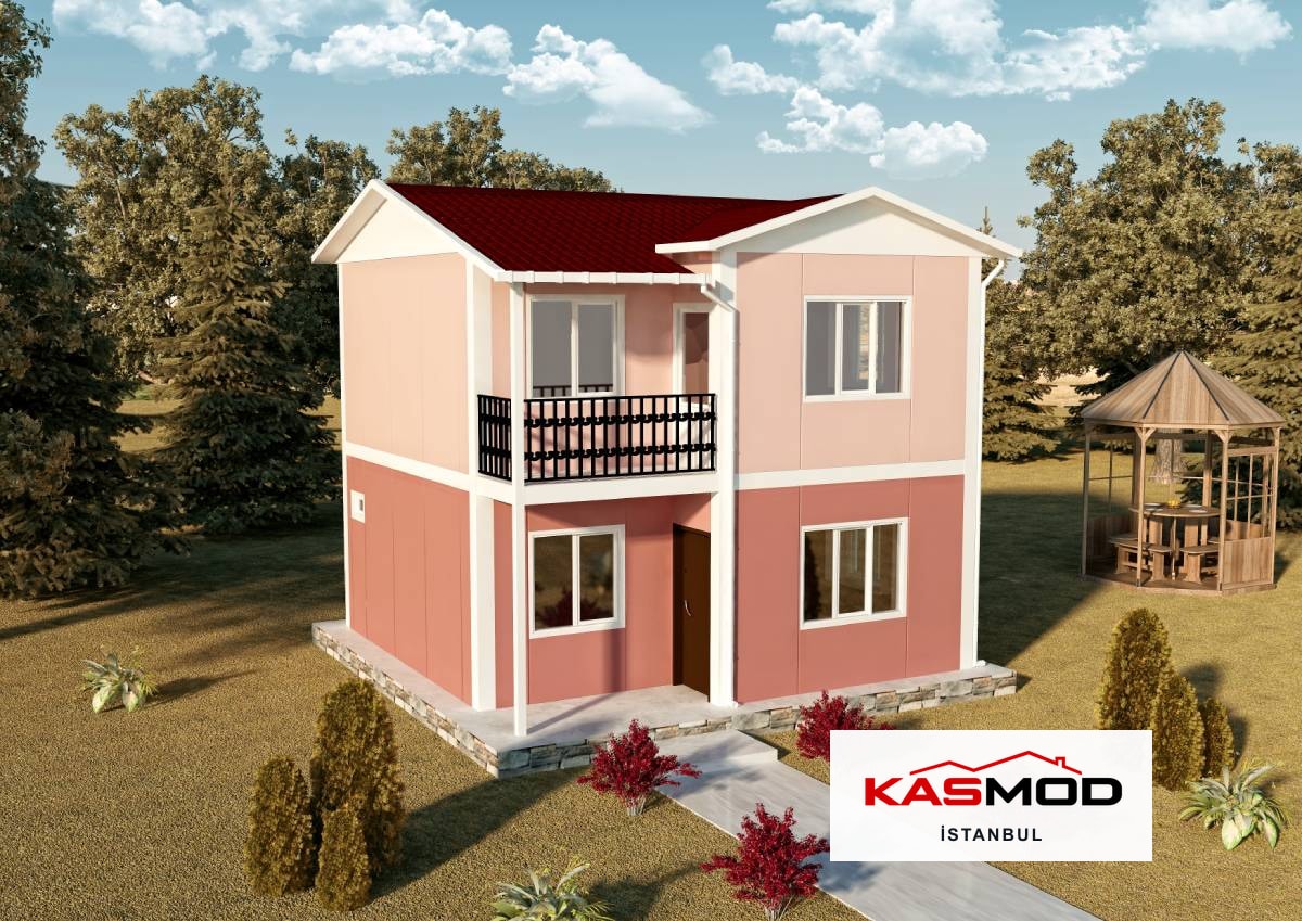 80 m² Prefabrik Çift Katlı Konut