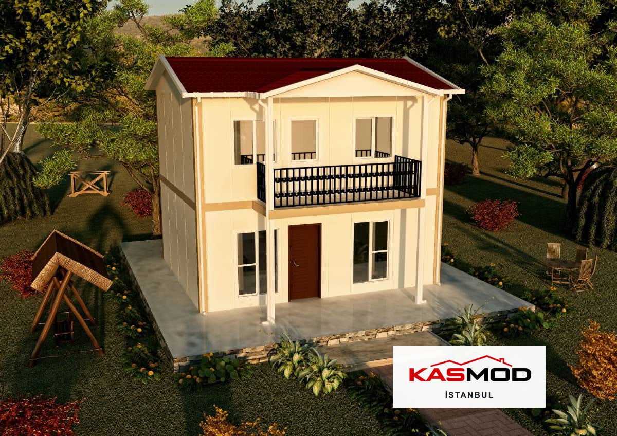 84 m² Prefabrik Çift Katlı Konut