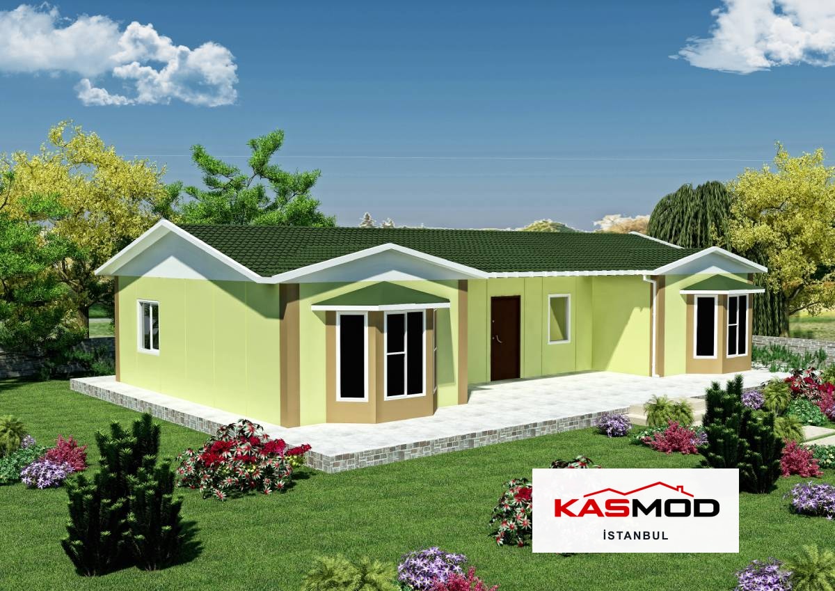 98 m² Prefabrik Tek Katlı Konut